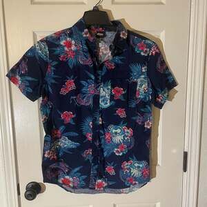 Star Wars R2-D2 & Millennium Falcon Floral Hawaiian Button Up Shirt